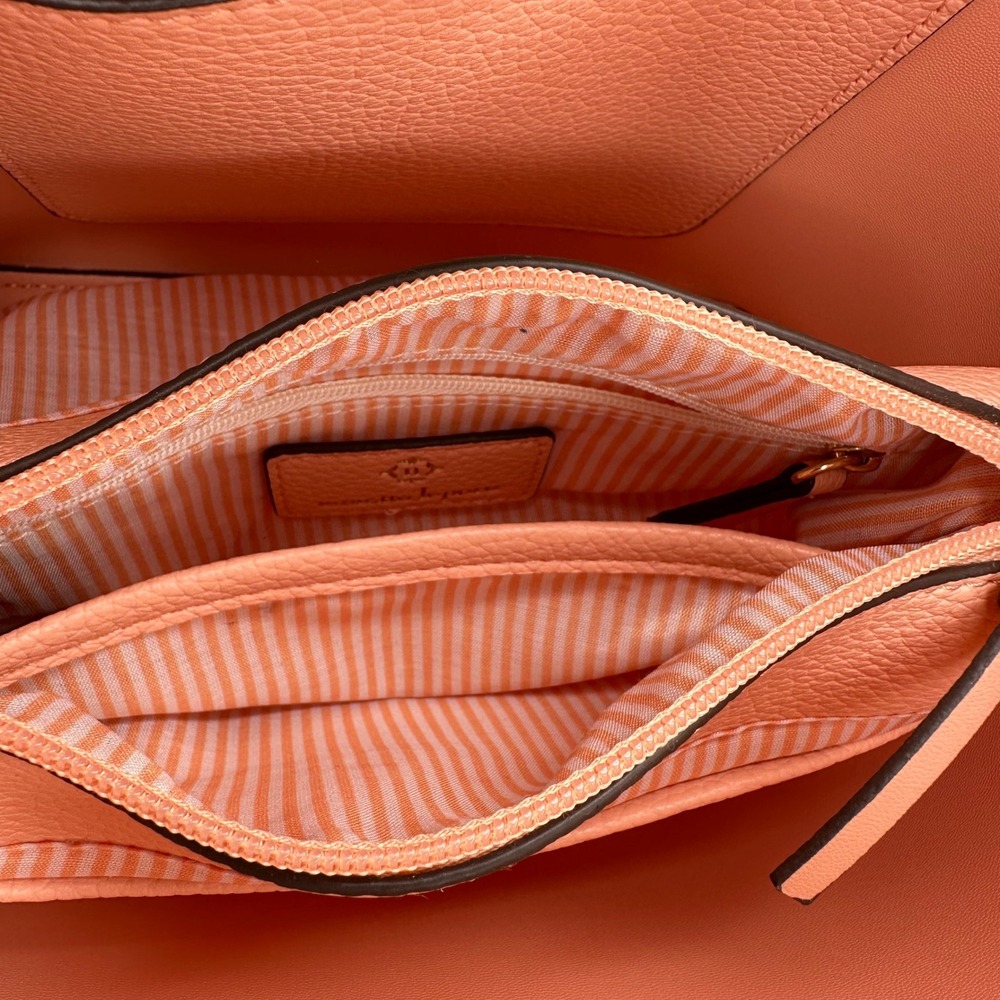 Nanette Lepore Pink Pebble‎ Bow Bucket Bag Crossbody Handbag Preppy Vegan Retro - Picture 3 of 16